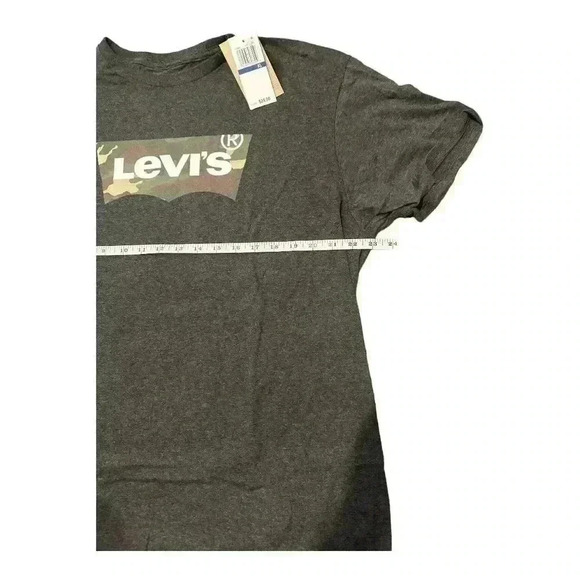 Levi's Mens Camo Batwing Logo Gray Crewneck T-Shirt - Picture 7 of 8